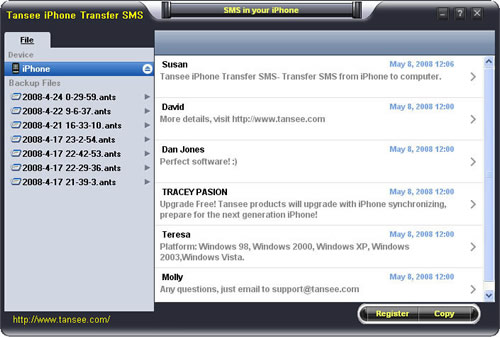 iPhone SMS Blackup for Mac